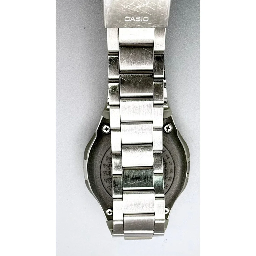 Casio Wave Ceptor WV-59H Digital Watch Silver Tone Band Illuminator Working